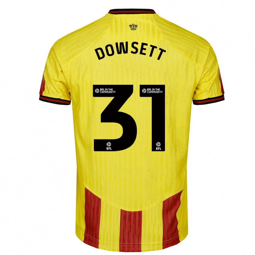 Danxen Uomo Maglia Rebekah Dowsett #31 Giallo Rosso Kit Gara Home 2025/26 Maglietta