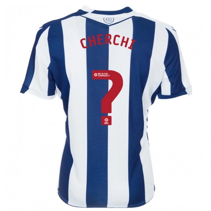 Danxen Uomo Maglia Fran Cherchi #0 Blu Marino Bianco Kit Gara Home 2025/26 Maglietta