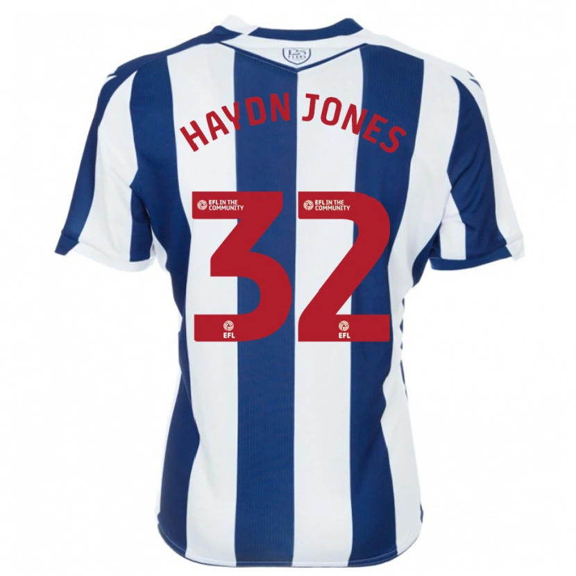 Danxen Uomo Maglia Mackenzie Haydn Jones #32 Blu Marino Bianco Kit Gara Home 2025/26 Maglietta
