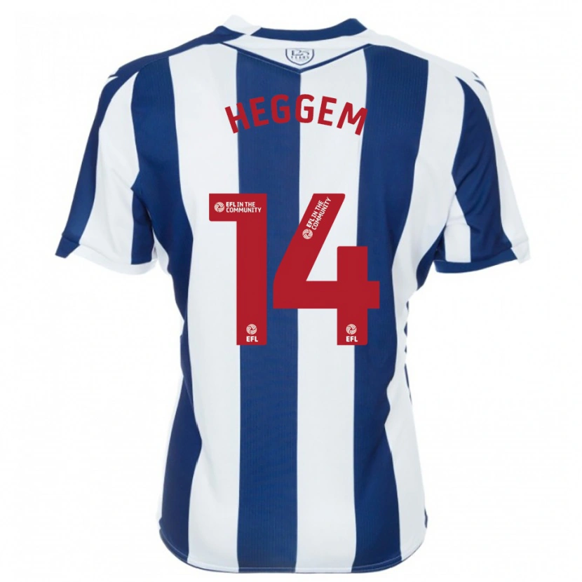 Danxen Uomo Maglia Torbjørn Heggem #14 Blu Marino Bianco Kit Gara Home 2025/26 Maglietta