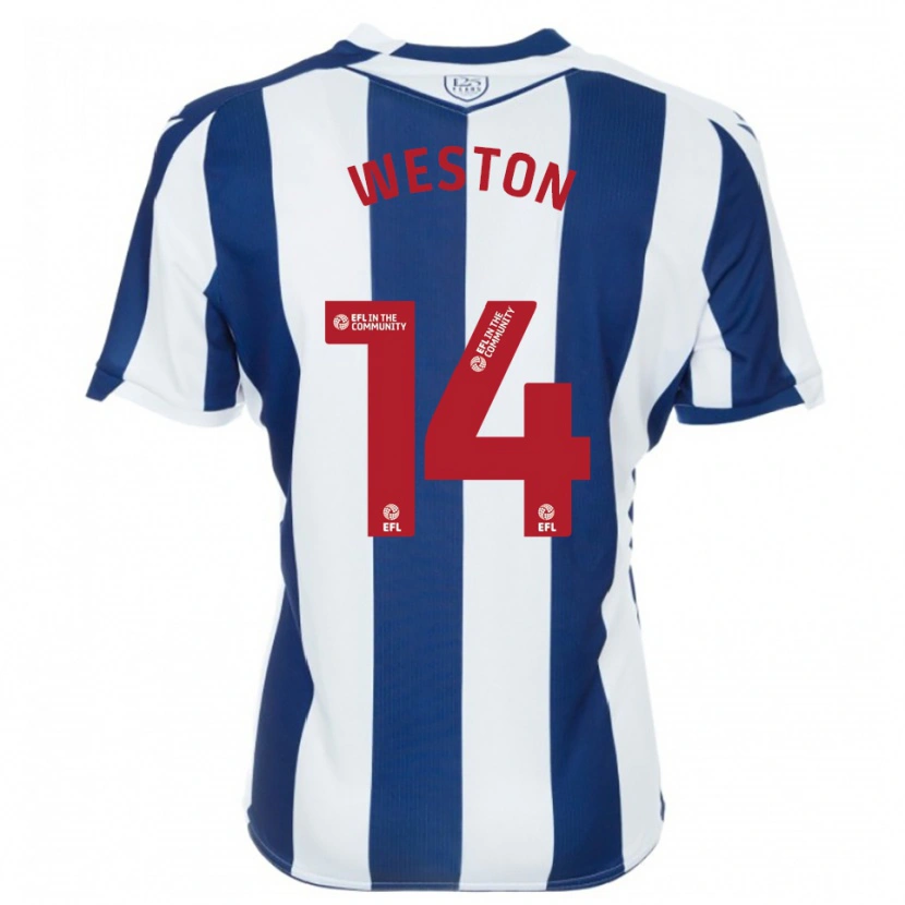 Danxen Uomo Maglia Steph Weston #14 Blu Marino Bianco Kit Gara Home 2025/26 Maglietta