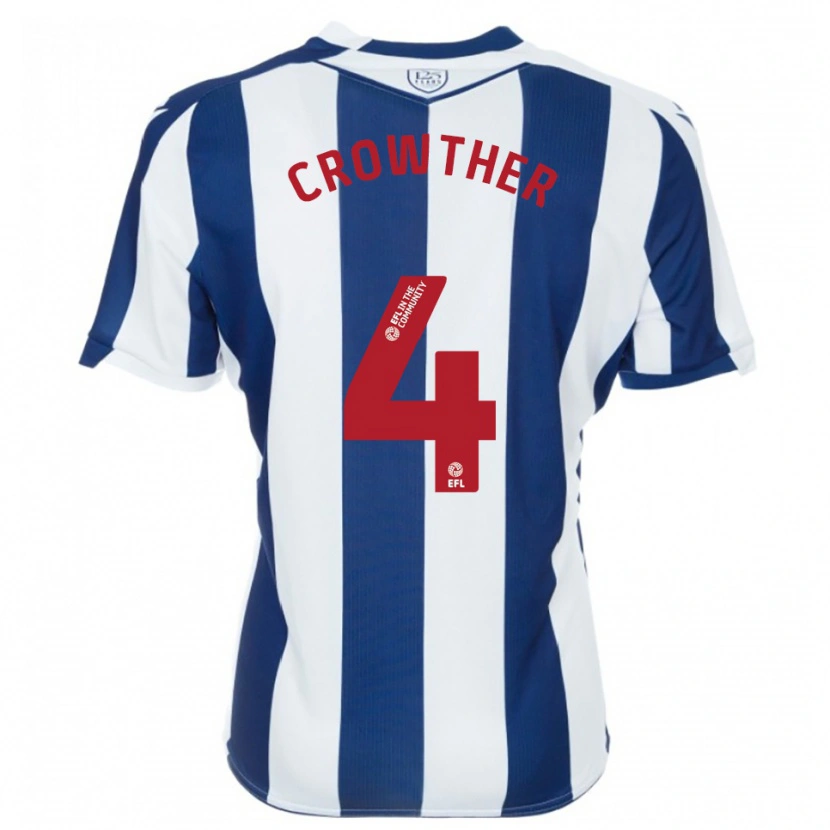 Danxen Uomo Maglia Matthew Crowther #4 Blu Marino Bianco Kit Gara Home 2025/26 Maglietta