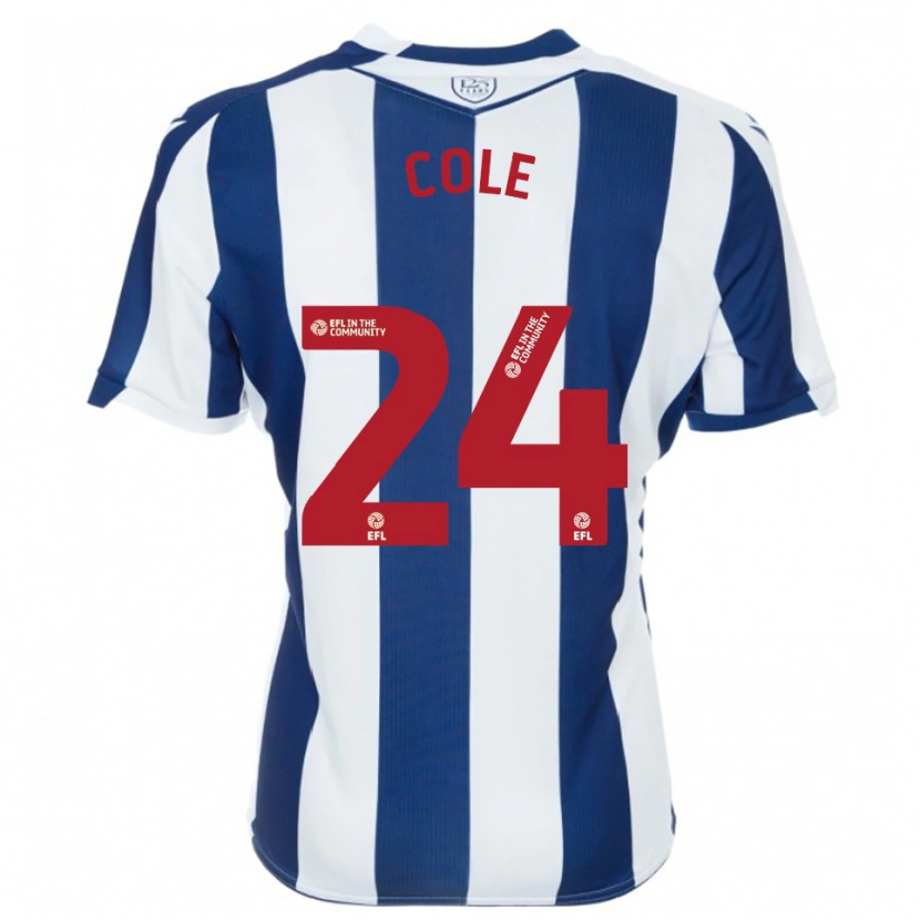 Danxen Uomo Maglia Delphi Cole #24 Blu Marino Bianco Kit Gara Home 2025/26 Maglietta