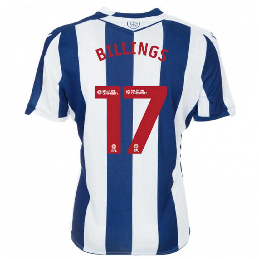 Danxen Uomo Maglia Frazer Billings #17 Blu Marino Bianco Kit Gara Home 2025/26 Maglietta