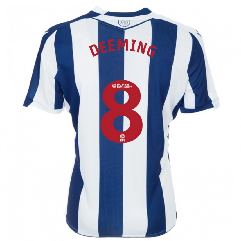 Danxen Uomo Maglia Cole Deeming #8 Blu Marino Bianco Kit Gara Home 2025/26 Maglietta