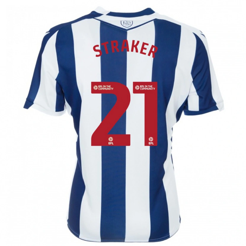 Danxen Uomo Maglia Jannelle Straker #21 Blu Marino Bianco Kit Gara Home 2025/26 Maglietta