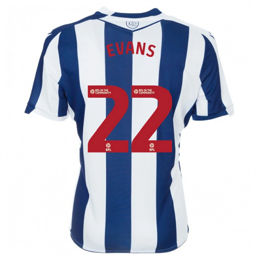 Danxen Uomo Maglia Kate Evans #22 Blu Marino Bianco Kit Gara Home 2025/26 Maglietta
