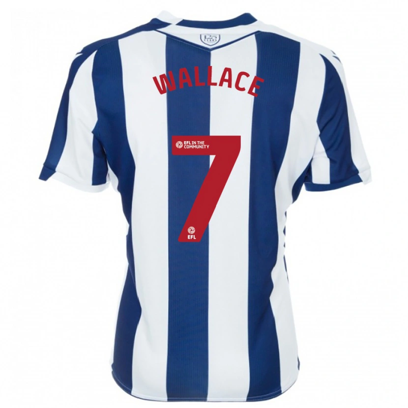 Danxen Uomo Maglia Jed Wallace #7 Blu Marino Bianco Kit Gara Home 2025/26 Maglietta