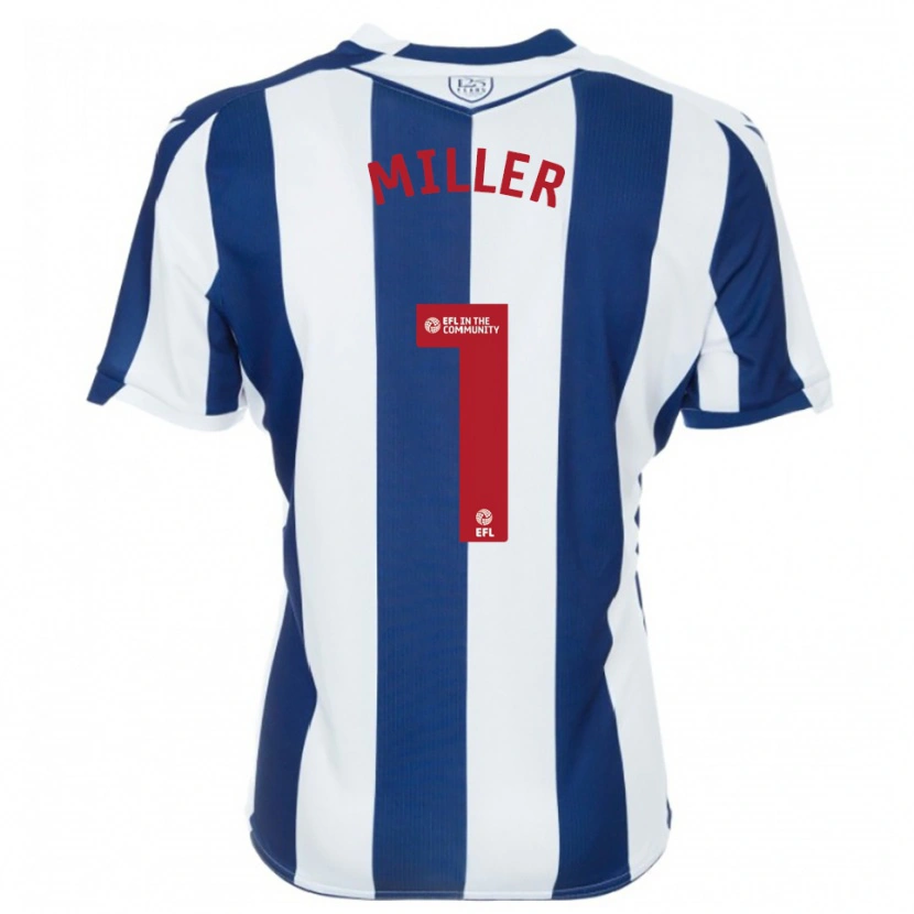 Danxen Uomo Maglia Anna Miller #1 Blu Marino Bianco Kit Gara Home 2025/26 Maglietta