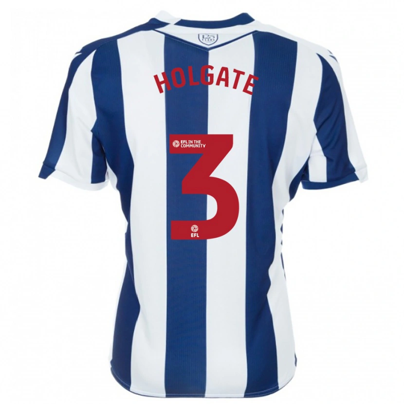 Danxen Uomo Maglia Mason Holgate #3 Blu Marino Bianco Kit Gara Home 2025/26 Maglietta