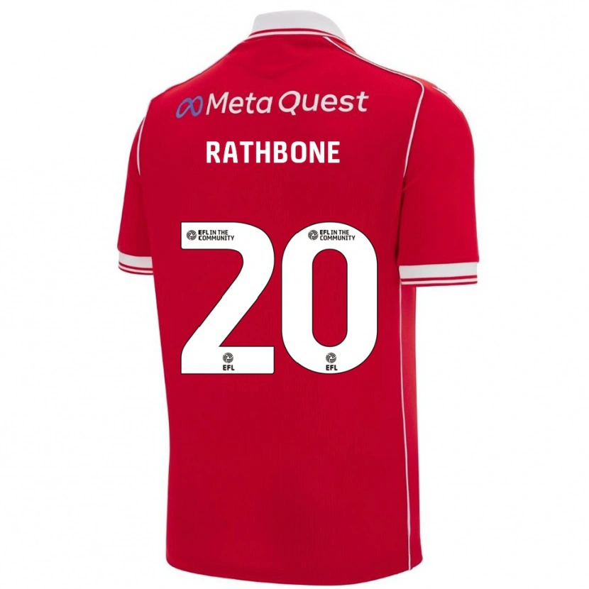 Danxen Uomo Maglia Ollie Rathbone #20 Rosso Bianco Kit Gara Home 2025/26 Maglietta