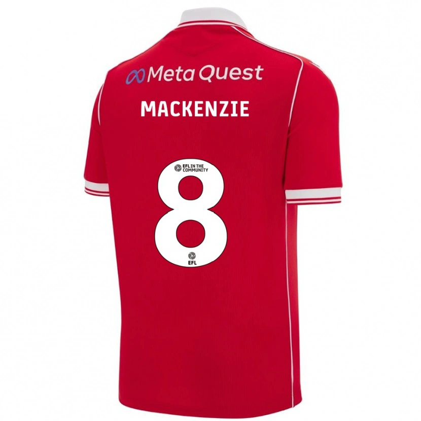 Danxen Uomo Maglia Libby Mackenzie #8 Rosso Bianco Kit Gara Home 2025/26 Maglietta