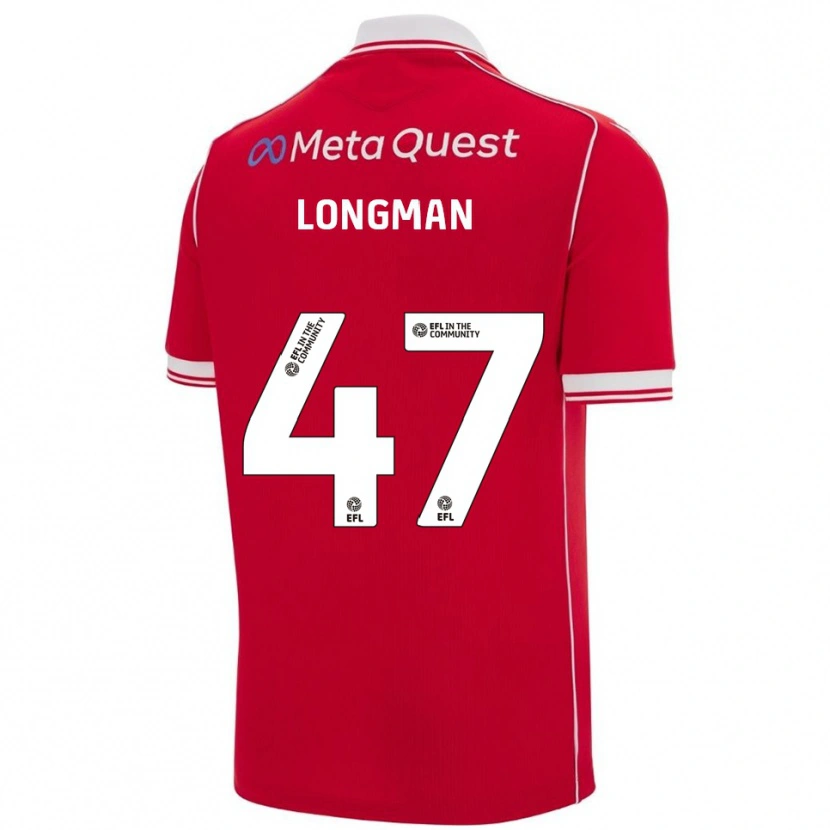Danxen Uomo Maglia Ryan Longman #47 Rosso Bianco Kit Gara Home 2025/26 Maglietta