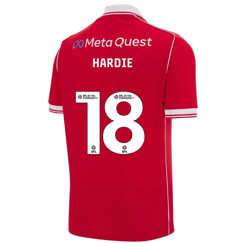 Danxen Uomo Maglia Ryan Hardie #18 Rosso Bianco Kit Gara Home 2025/26 Maglietta
