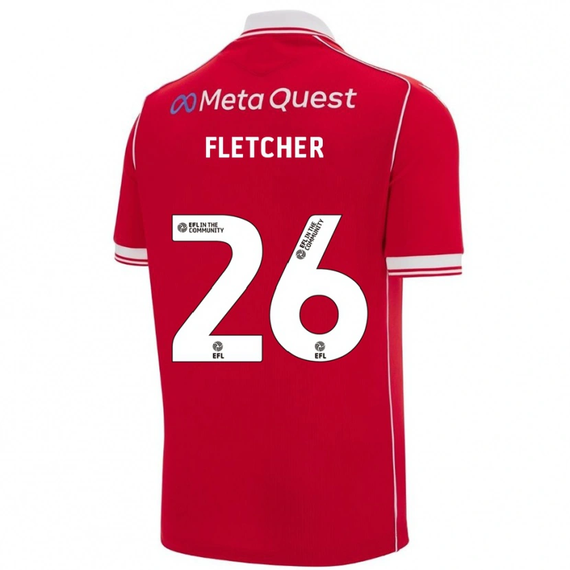 Danxen Uomo Maglia Steven Fletcher #26 Rosso Bianco Kit Gara Home 2025/26 Maglietta