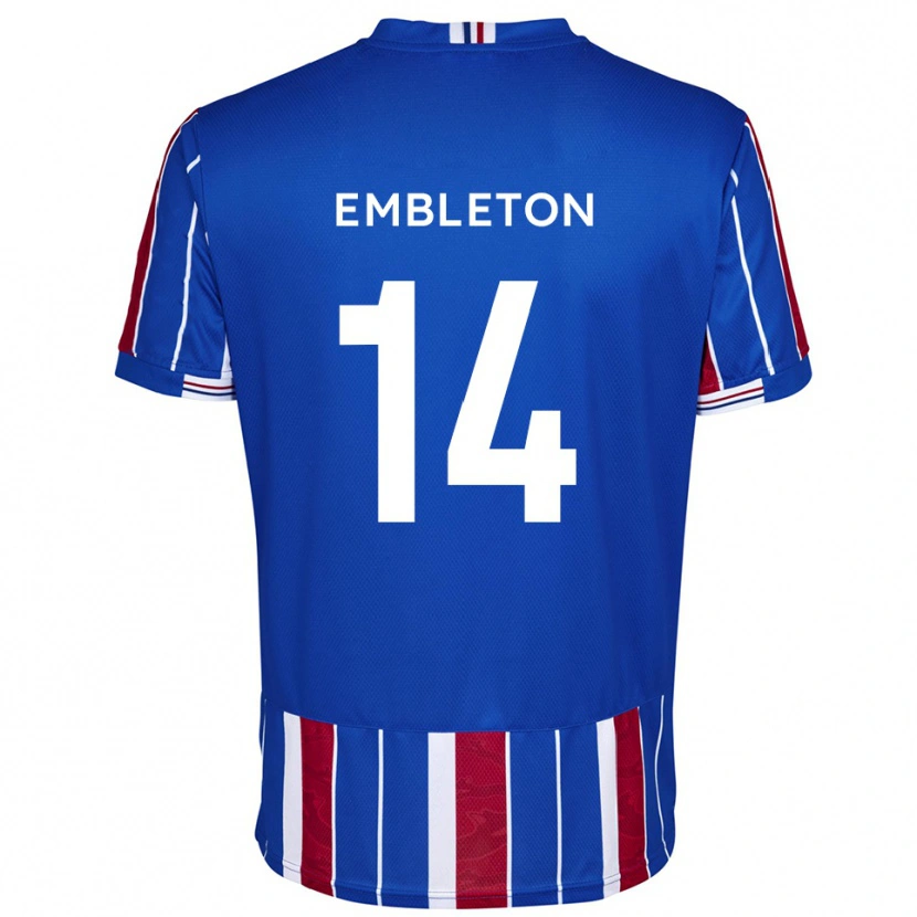 Danxen Uomo Maglia Elliot Embleton #14 Blu Rosso Bianco Kit Gara Home 2025/26 Maglietta