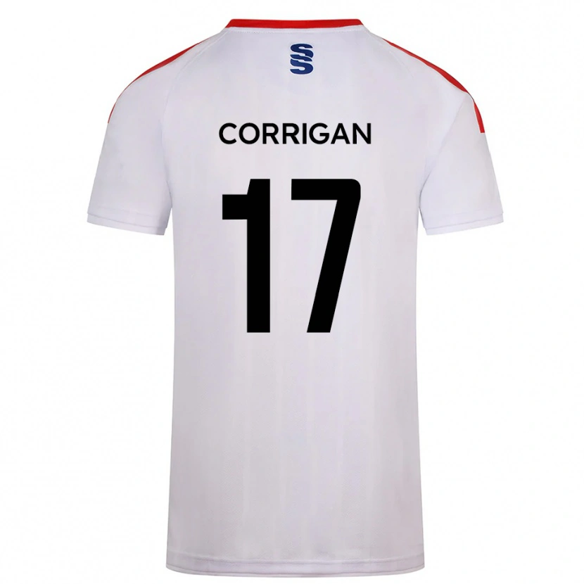 Danxen Uomo Maglia Niamh Corrigan #17 Bianco Blu Marino Kit Gara Home 2025/26 Maglietta