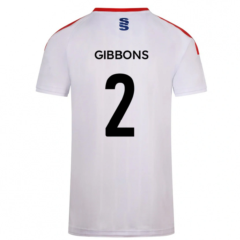 Danxen Uomo Maglia Sam Gibbons #2 Bianco Blu Marino Kit Gara Home 2025/26 Maglietta
