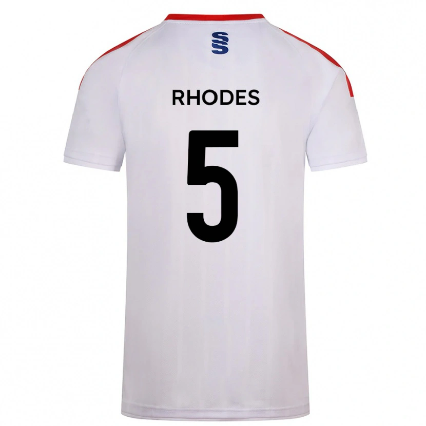 Danxen Uomo Maglia Alex Rhodes #5 Bianco Blu Marino Kit Gara Home 2025/26 Maglietta