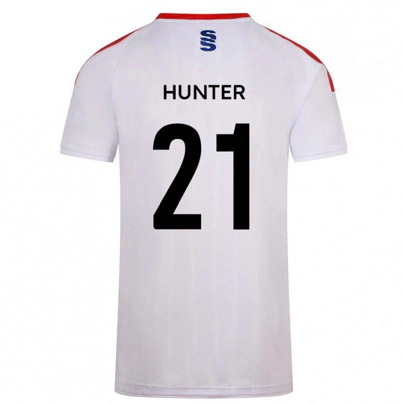 Danxen Uomo Maglia Megan Hunter #21 Bianco Blu Marino Kit Gara Home 2025/26 Maglietta
