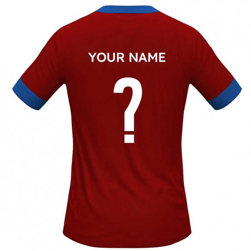 Danxen Uomo Maglia Il Tuo Nome #0 Rosso Blu Kit Gara Home 2025/26 Maglietta