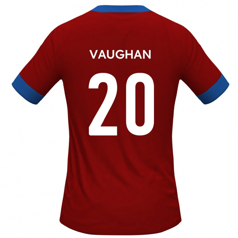 Danxen Uomo Maglia Haydon Vaughan #20 Rosso Blu Kit Gara Home 2025/26 Maglietta