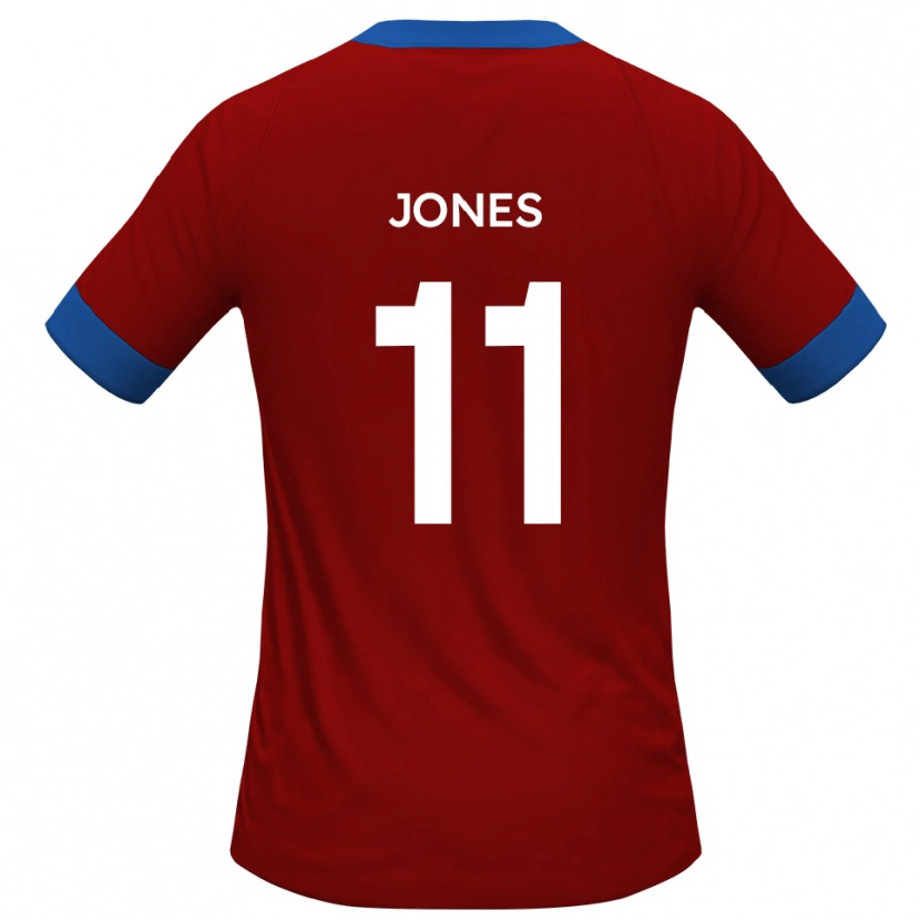 Danxen Uomo Maglia Ryan Jones #11 Rosso Blu Kit Gara Home 2025/26 Maglietta