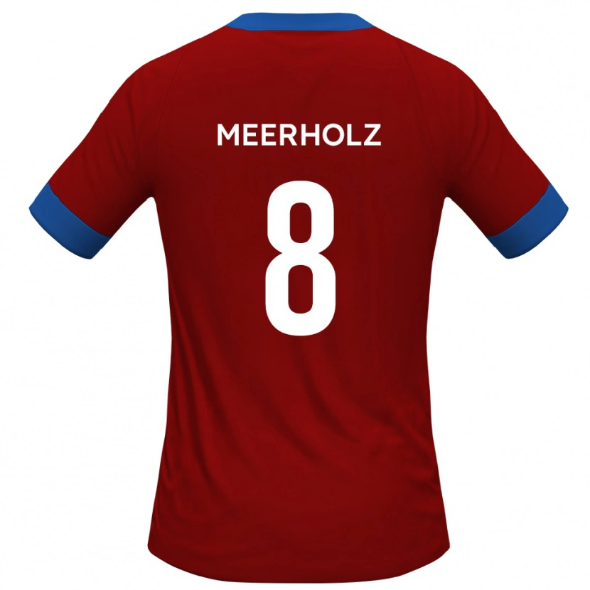 Danxen Uomo Maglia Jed Meerholz #8 Rosso Blu Kit Gara Home 2025/26 Maglietta