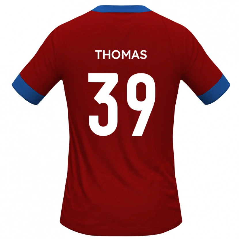 Danxen Uomo Maglia Kwame Thomas #39 Rosso Blu Kit Gara Home 2025/26 Maglietta
