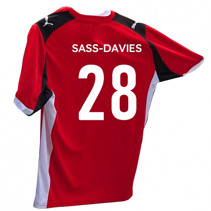 Danxen Uomo Maglia Billy Sass-Davies #28 Rosso Bianco Kit Gara Home 2025/26 Maglietta