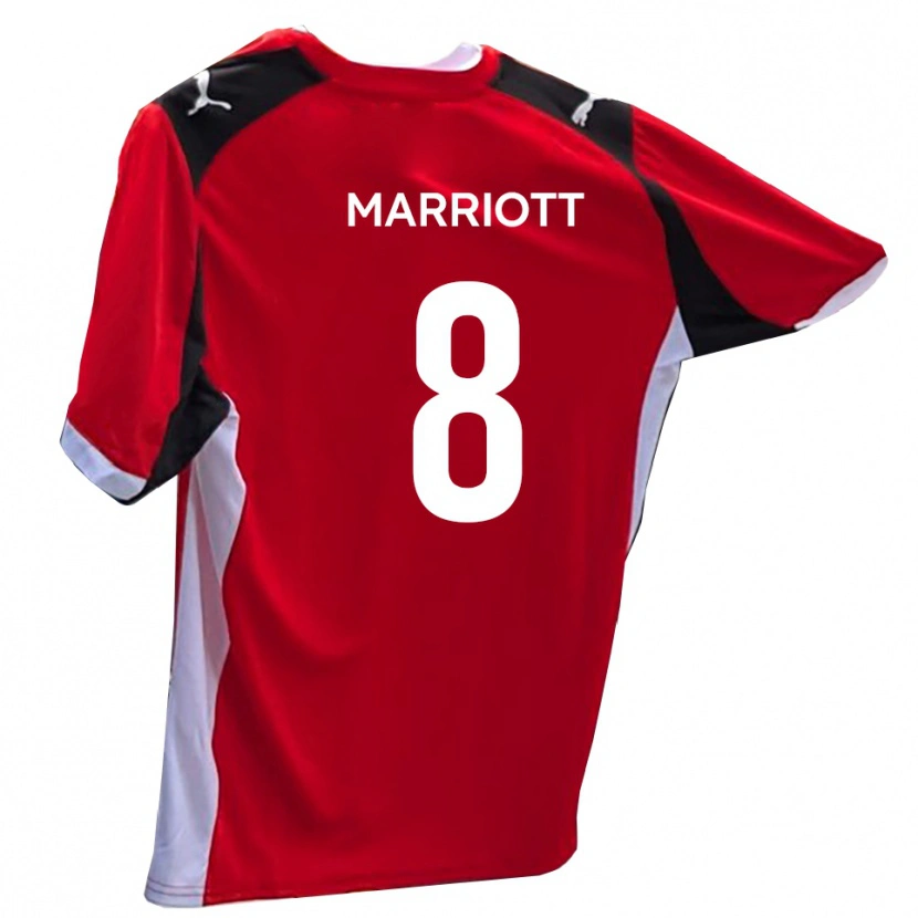 Danxen Uomo Maglia Isaac Marriott #8 Rosso Bianco Kit Gara Home 2025/26 Maglietta