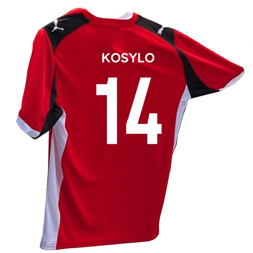 Danxen Uomo Maglia Matty Kosylo #14 Rosso Bianco Kit Gara Home 2025/26 Maglietta