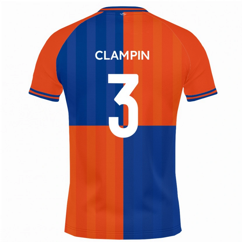Danxen Uomo Maglia Ryan Clampin #3 Arancione Blu Reale Kit Gara Home 2025/26 Maglietta