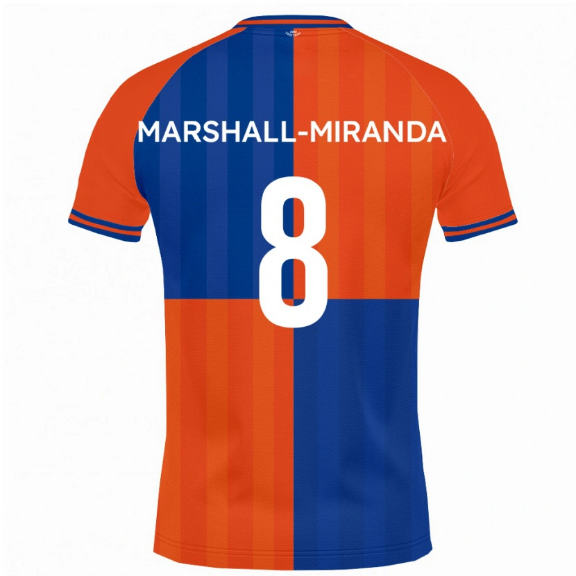 Danxen Uomo Maglia Marley Marshall-Miranda #8 Arancione Blu Reale Kit Gara Home 2025/26 Maglietta