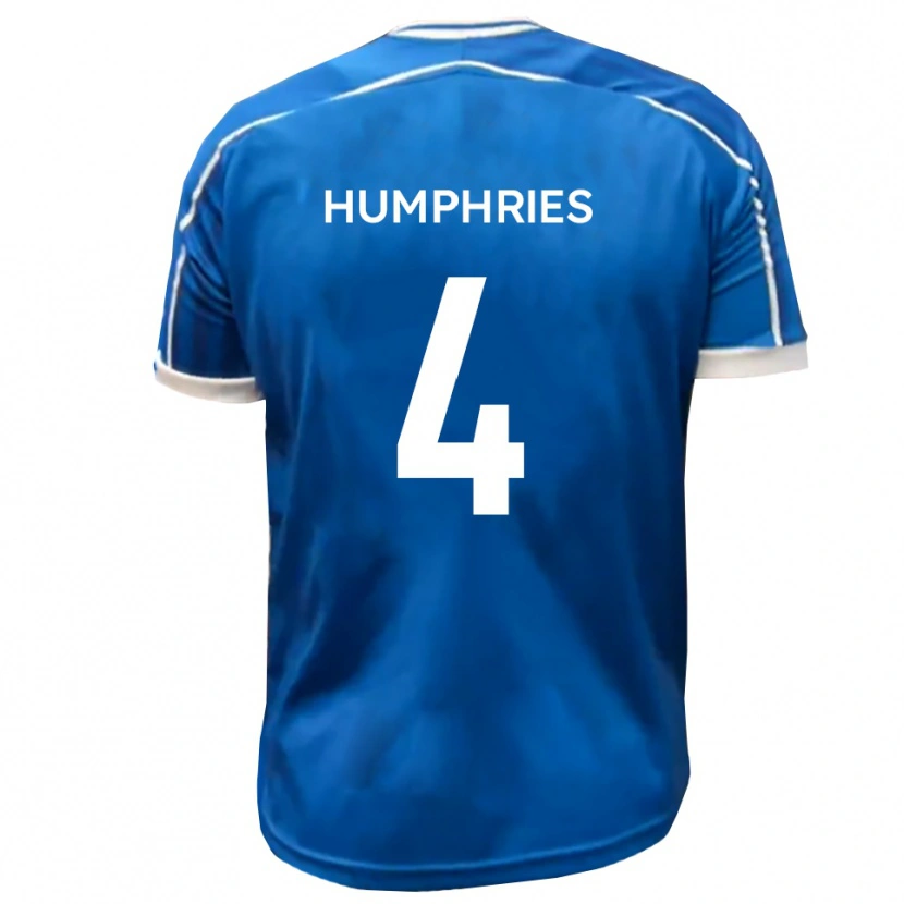 Danxen Uomo Maglia Lloyd Humphries #4 Blu Bianco Kit Gara Home 2025/26 Maglietta