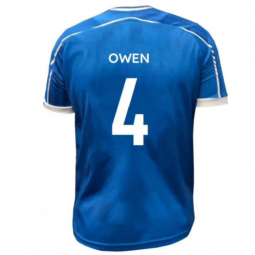 Danxen Uomo Maglia Nathaniel Owen #4 Blu Bianco Kit Gara Home 2025/26 Maglietta