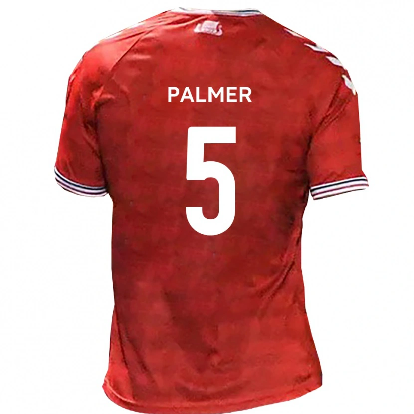 Danxen Uomo Maglia Ashley Palmer #5 Rosso Bianco Kit Gara Home 2025/26 Maglietta