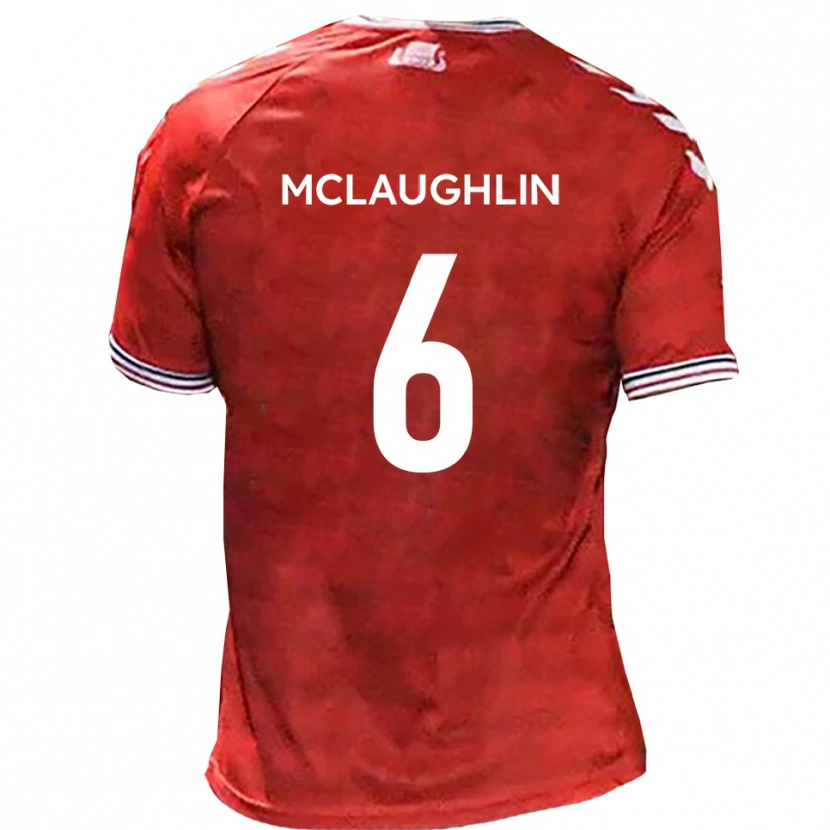 Danxen Uomo Maglia Paddy Mclaughlin #6 Rosso Bianco Kit Gara Home 2025/26 Maglietta
