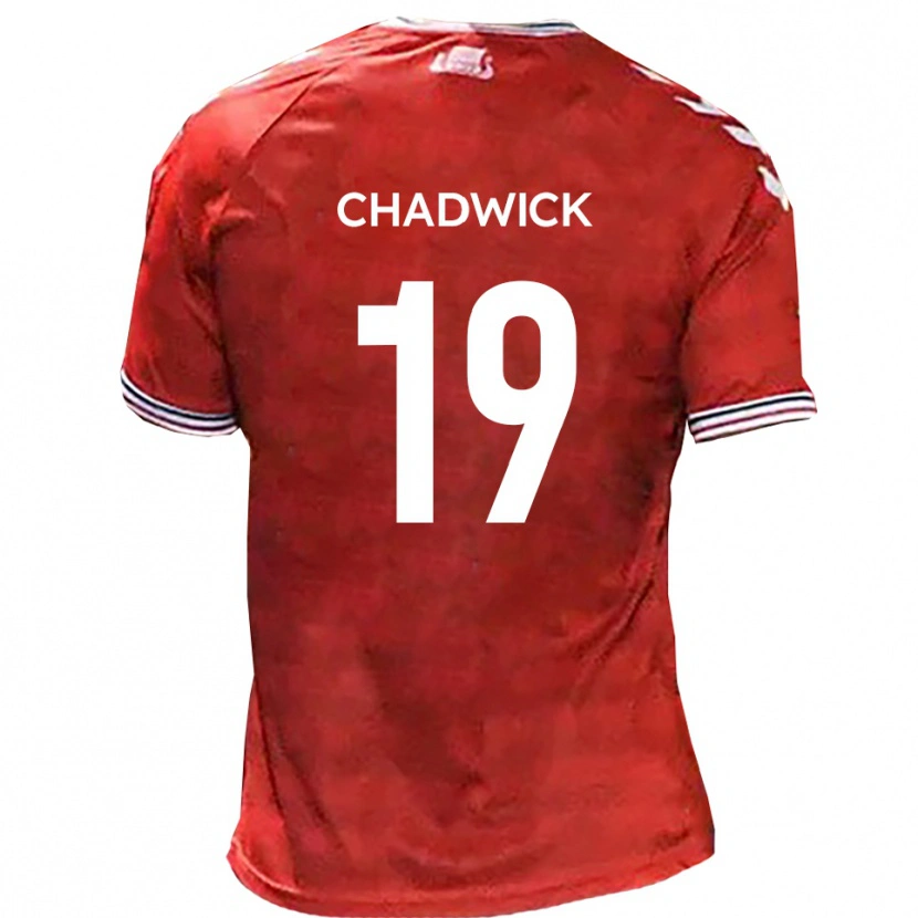 Danxen Uomo Maglia Billy Chadwick #19 Rosso Bianco Kit Gara Home 2025/26 Maglietta