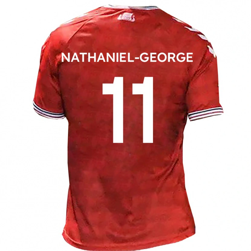 Danxen Uomo Maglia Ashley Nathaniel-George #11 Rosso Bianco Kit Gara Home 2025/26 Maglietta