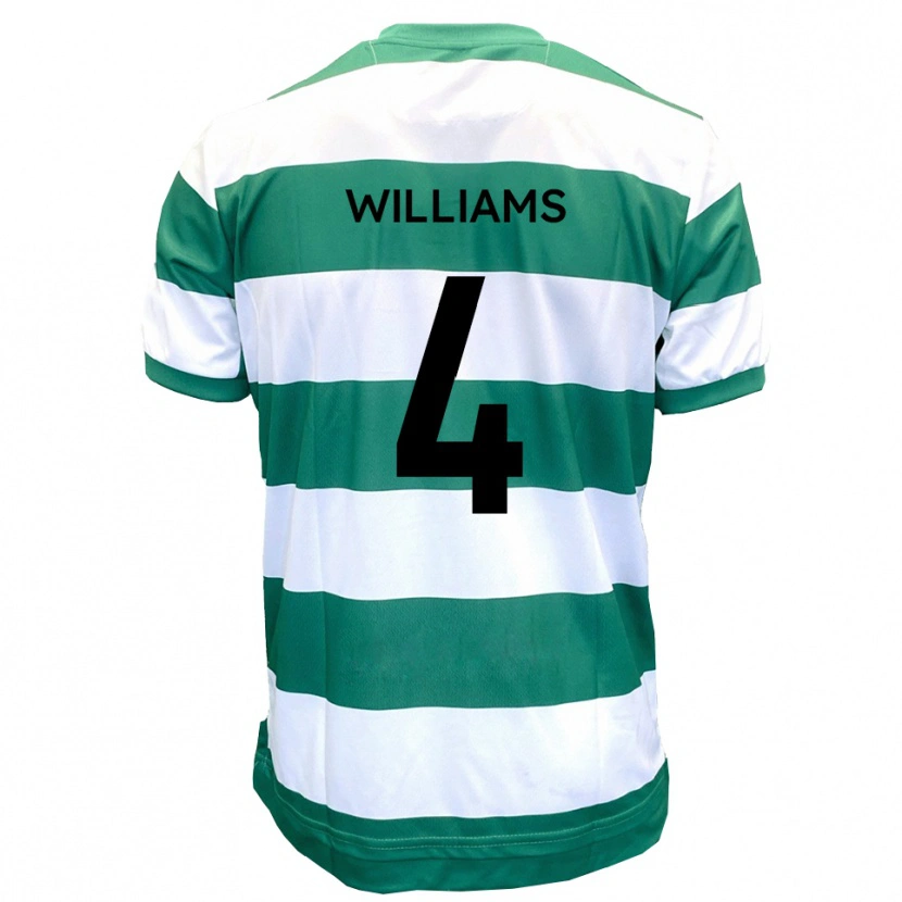 Danxen Uomo Maglia Morgan Williams #4 Verde Bianco Kit Gara Home 2025/26 Maglietta
