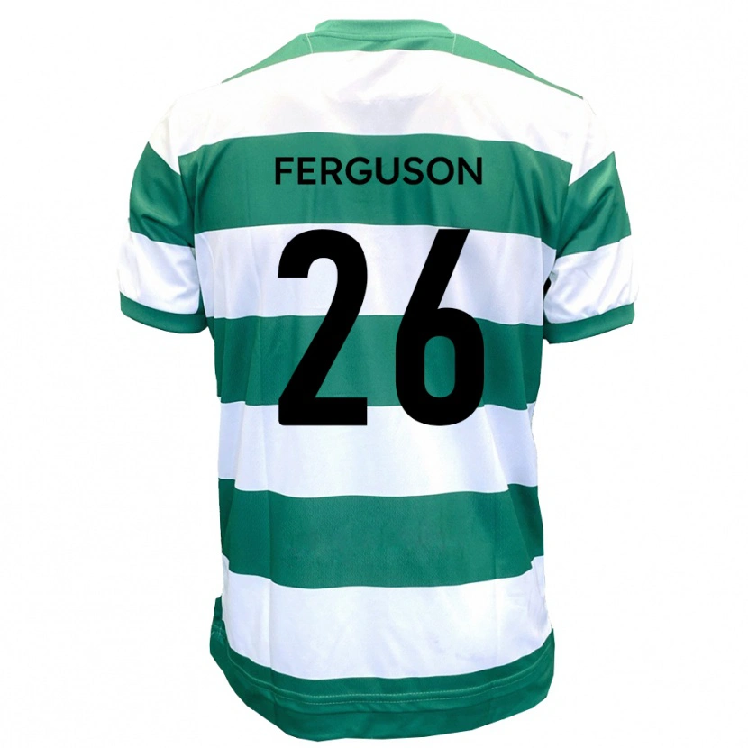 Danxen Uomo Maglia Kyle Ferguson #26 Verde Bianco Kit Gara Home 2025/26 Maglietta