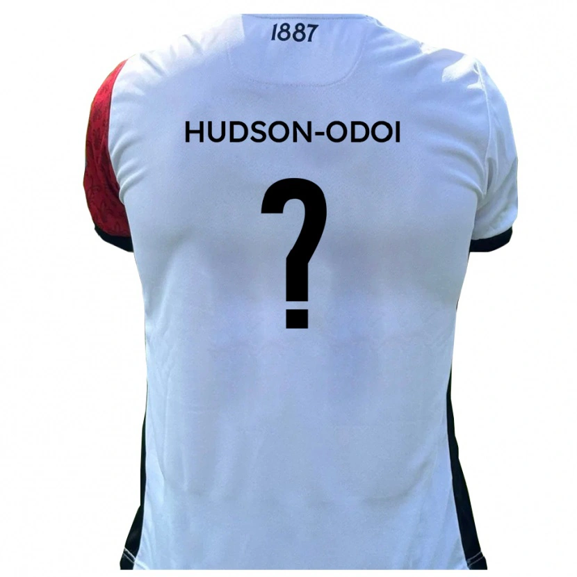 Danxen Uomo Maglia Jayden Hudson-Odoi #0 Rosso Bianco Kit Gara Home 2025/26 Maglietta