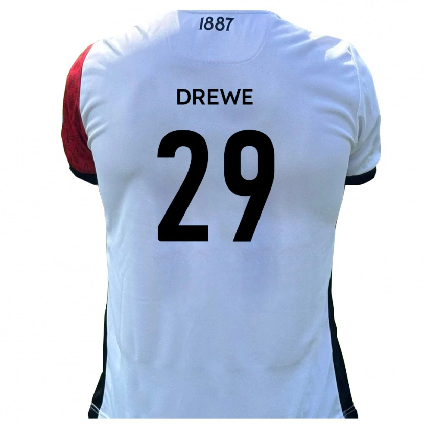 Danxen Uomo Maglia Aaron Drewe #29 Rosso Bianco Kit Gara Home 2025/26 Maglietta