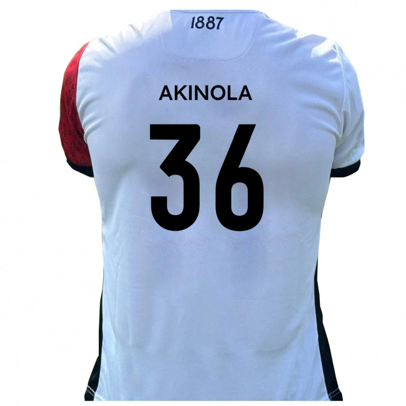 Danxen Uomo Maglia Tim Akinola #36 Rosso Bianco Kit Gara Home 2025/26 Maglietta