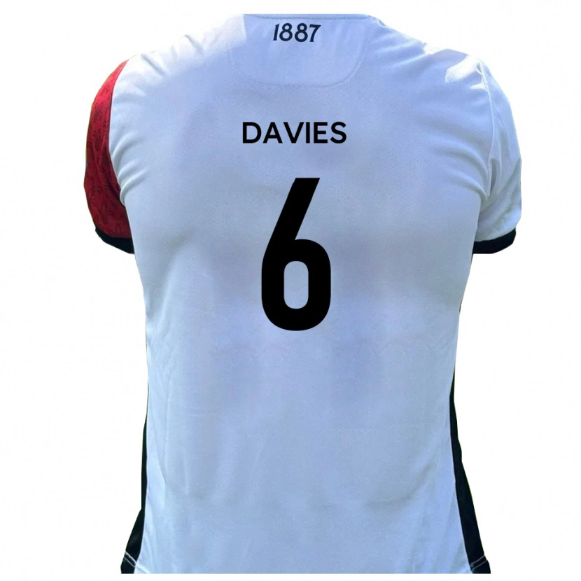 Danxen Uomo Maglia Dillan Davies #6 Rosso Bianco Kit Gara Home 2025/26 Maglietta