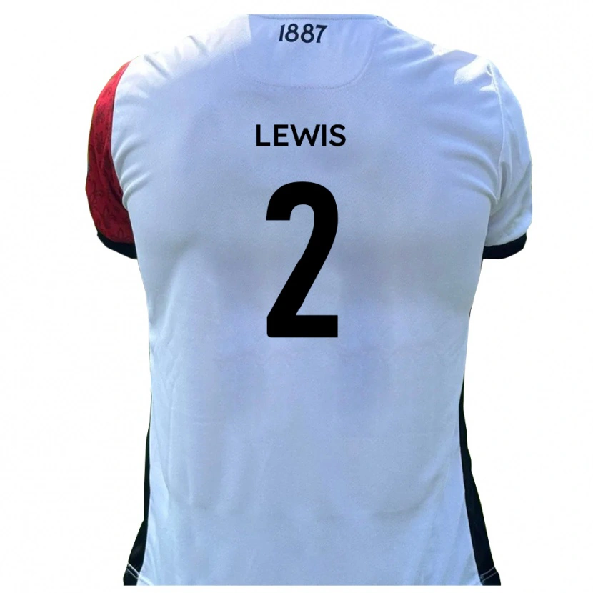 Danxen Uomo Maglia Jack Lewis #2 Rosso Bianco Kit Gara Home 2025/26 Maglietta