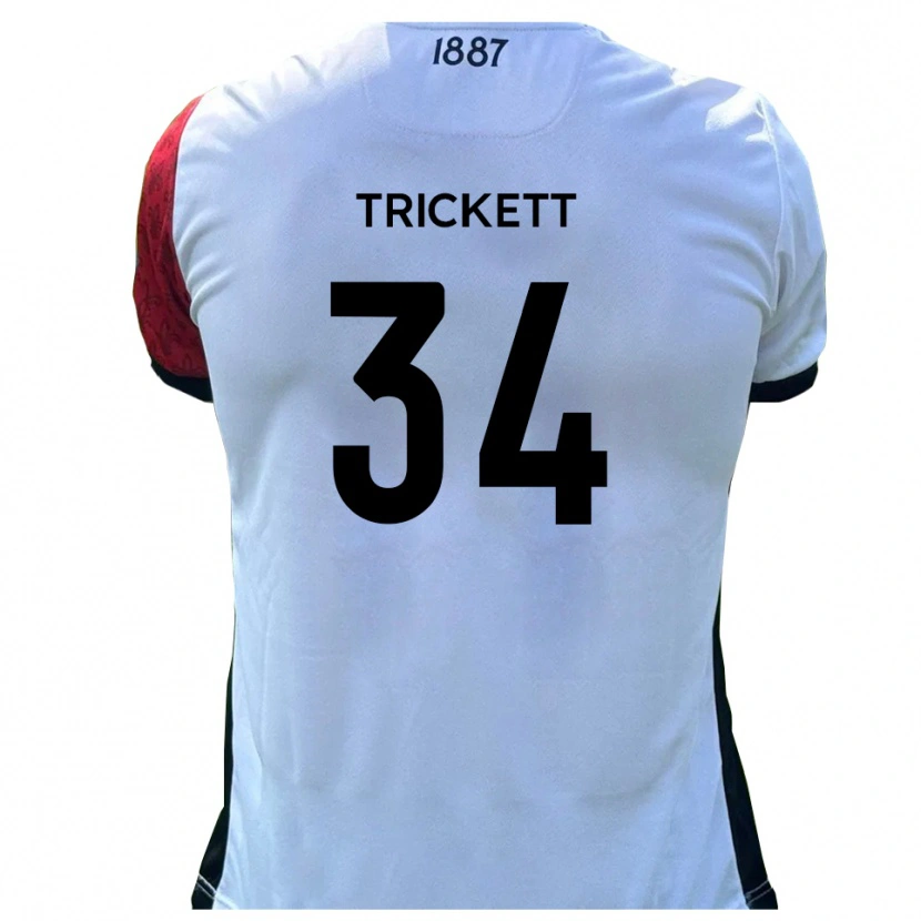 Danxen Uomo Maglia Joden Trickett #34 Rosso Bianco Kit Gara Home 2025/26 Maglietta