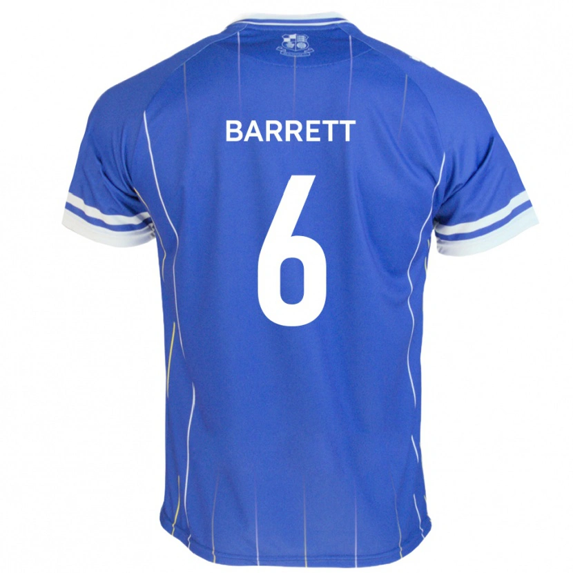 Danxen Uomo Maglia Mason Barrett #6 Blu Reale Kit Gara Home 2025/26 Maglietta