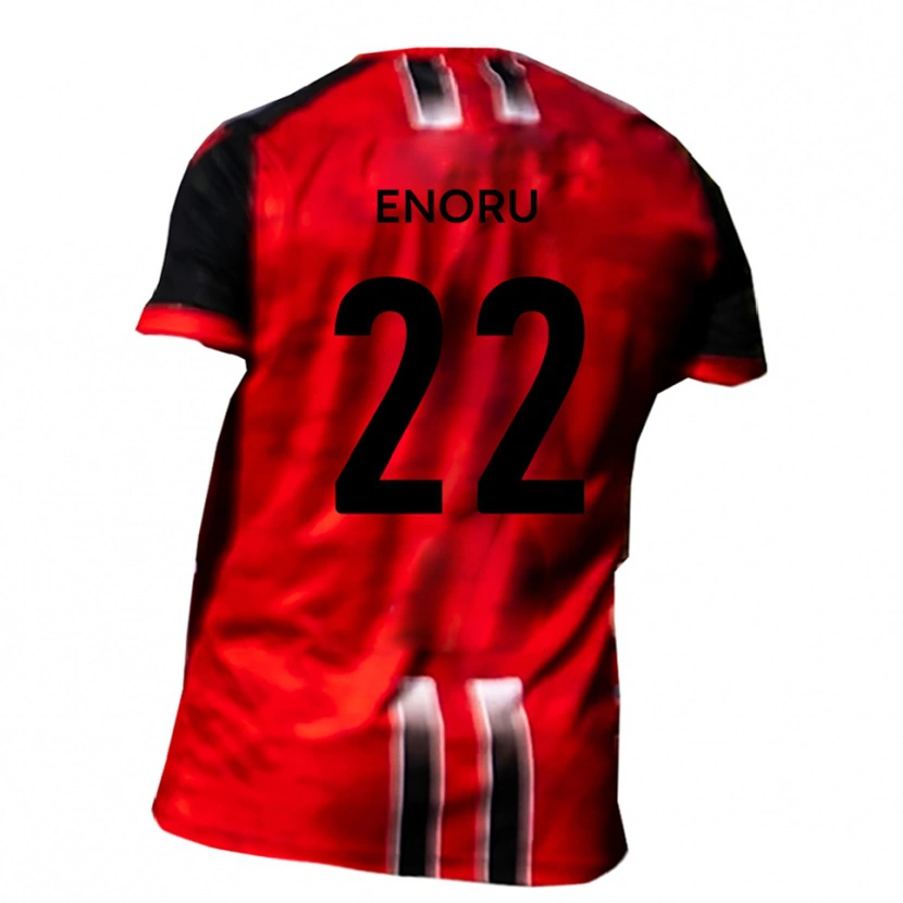 Danxen Uomo Maglia Beck-Ray Enoru #22 Rosso Nero Kit Gara Home 2025/26 Maglietta